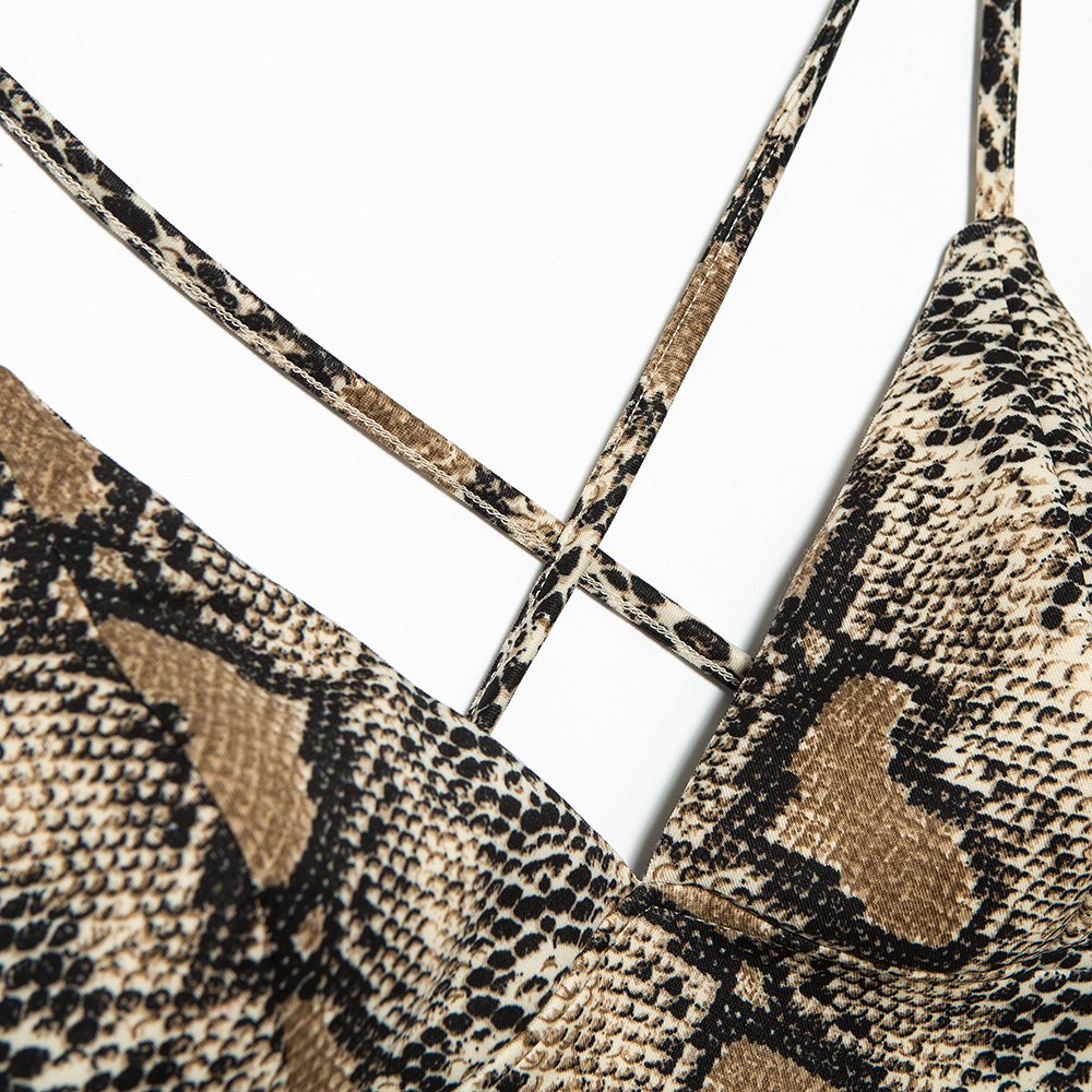 FUURY Women Casual Tank Tops Serpentine Vest Blouse Sleeveless Crop Top Cross Back Shirt (Serpentine, L)