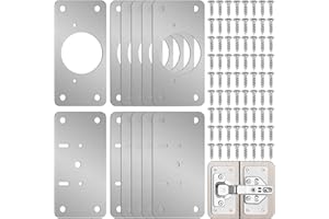 Zqeven 12-Pack Hinge Repair Kit - Cabinet Door Hinge Repair Plate Hinge Fixing Plate for Kitchen Cupboard Door Locker Cabinet