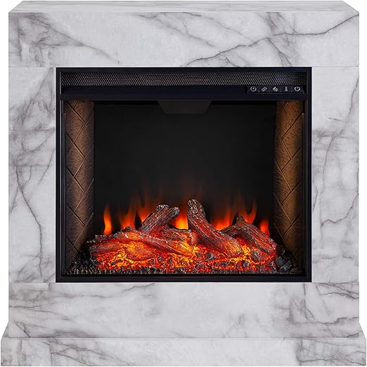 Amazon Com Southern Enterprises Dendale Faux Marble Fireplace