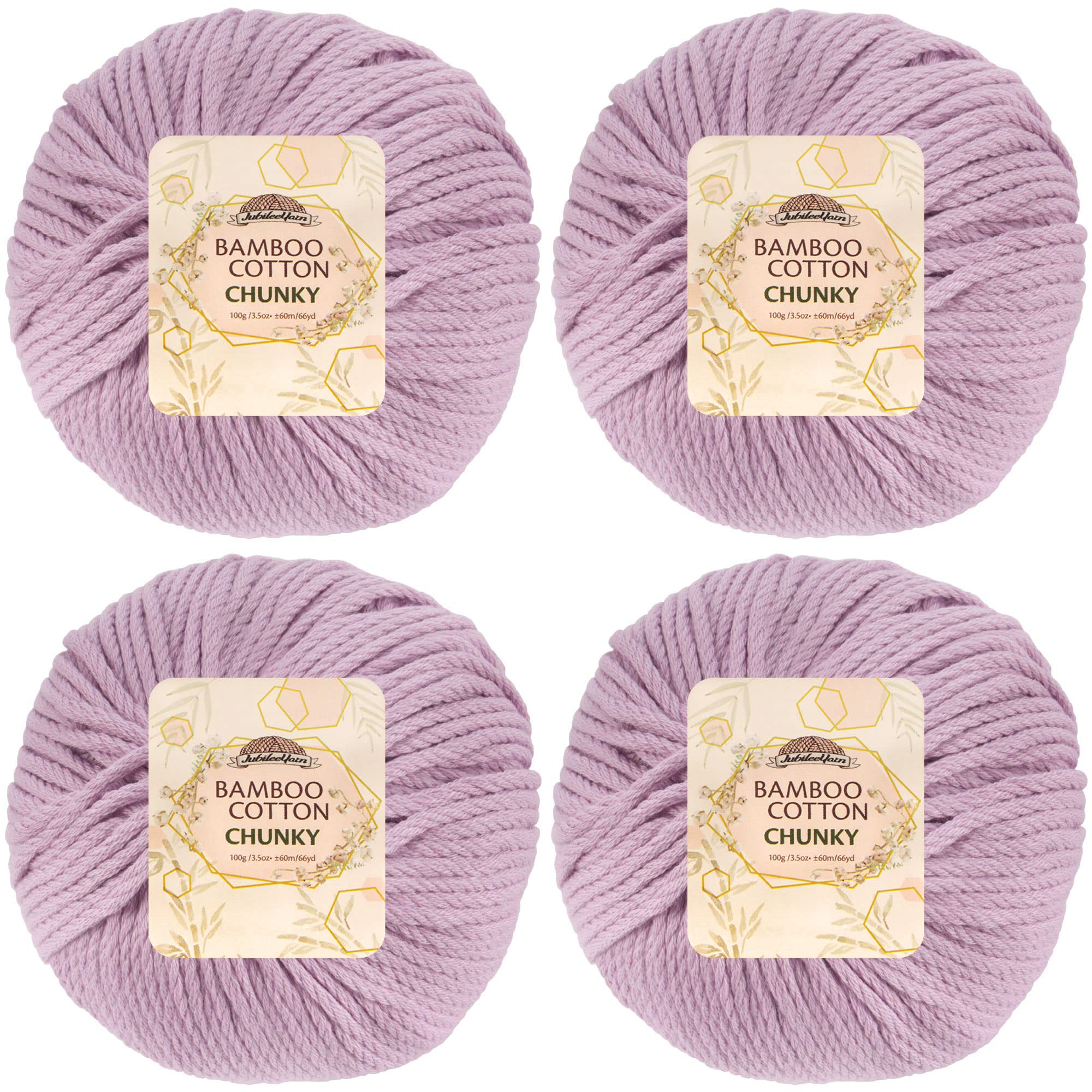 JubileeYarn Bamboo Cotton Chunky Yarn - 100g/Ball - Lilacs - 4 Balls — image 1