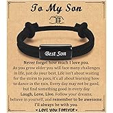 Leyung to My Boys Bracelet Gifts for Best Son Brother Grandson Nephew, Birthday Graduation Christmas Easter Valentines Day Back to School Gifts for Teen Boys Men