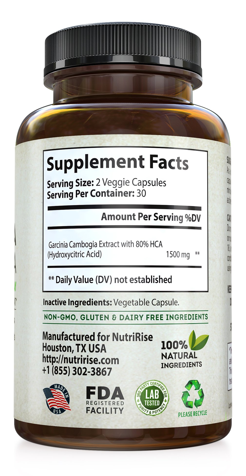 100 Pure Garcinia Cambogia Extract with HCA for Fast Fat Burn. Best