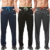 SACUIMAN Mens Sweatpants with Zipper Pockets Open Bottom Athletic Pants for Workout,Running,Training,Jogging,Gym
