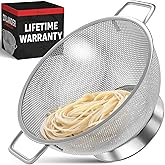 PriorityChef Premium 5Qrt Stainless Steel Colander for Kitchen, Durable Rice and Pasta Strainer with Handle, Rust-Resistant &amp; Dishwasher Safe