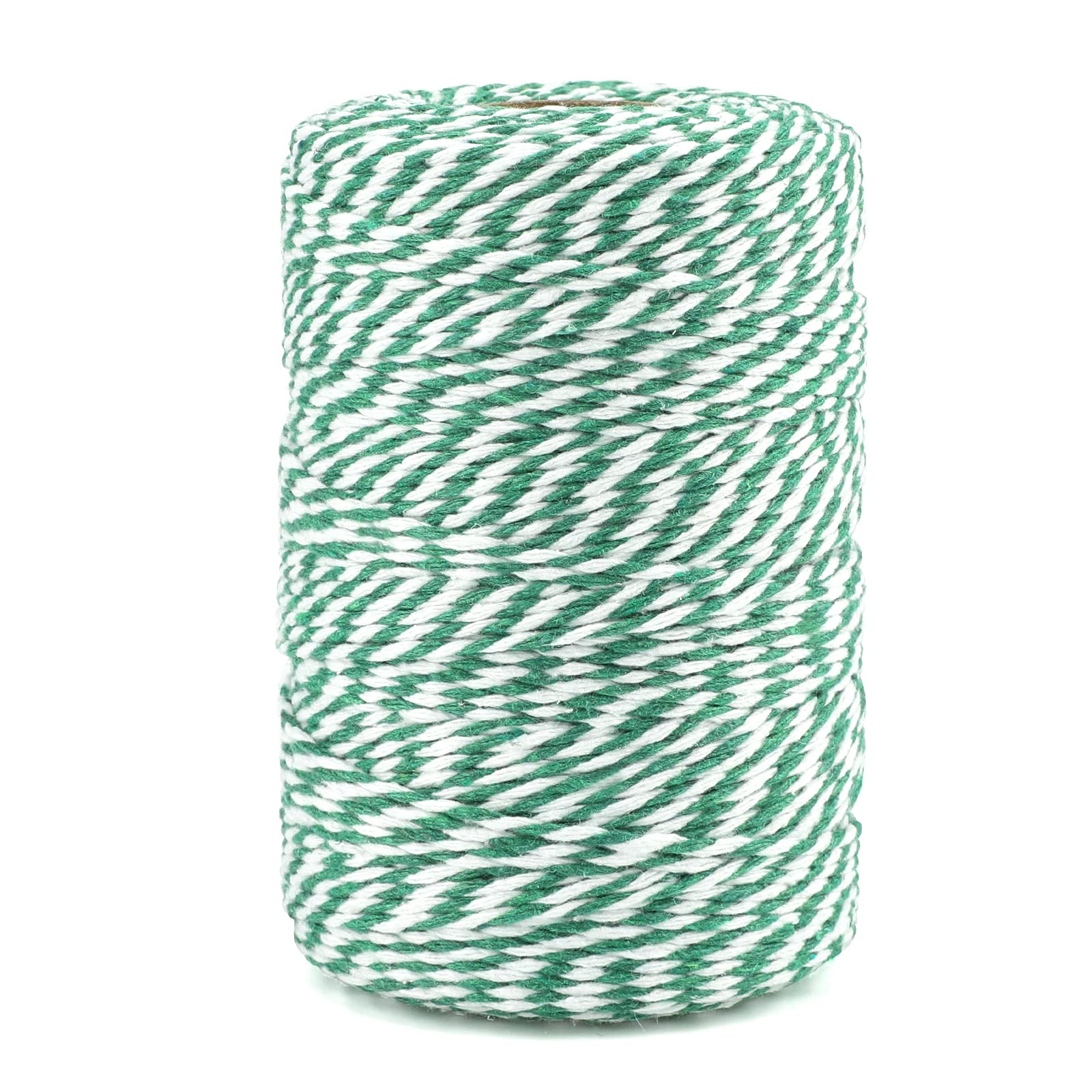 jijAcraft Green and White Christmas String,200M Durable Craft Cotton String Twine for Crafts Gift Wrapping(2MM)