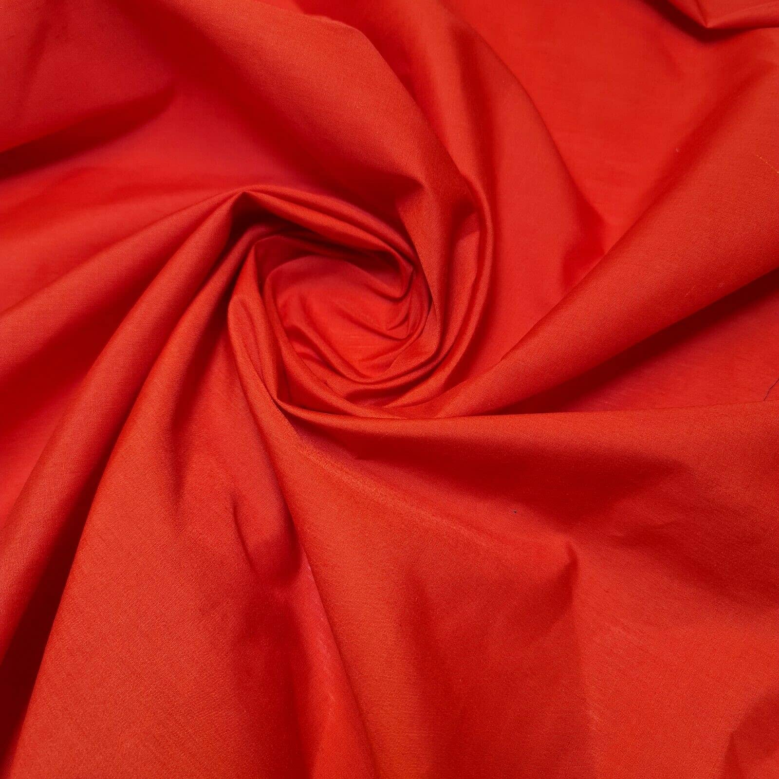 Plain/Solid Dyed Polycotton Dress Craft Fabric Material 45" - 112 cm Wide Sold As 1 Meter Pre - Cut Lengths (Available in 42 Colours)… (Red, 2 Meter)