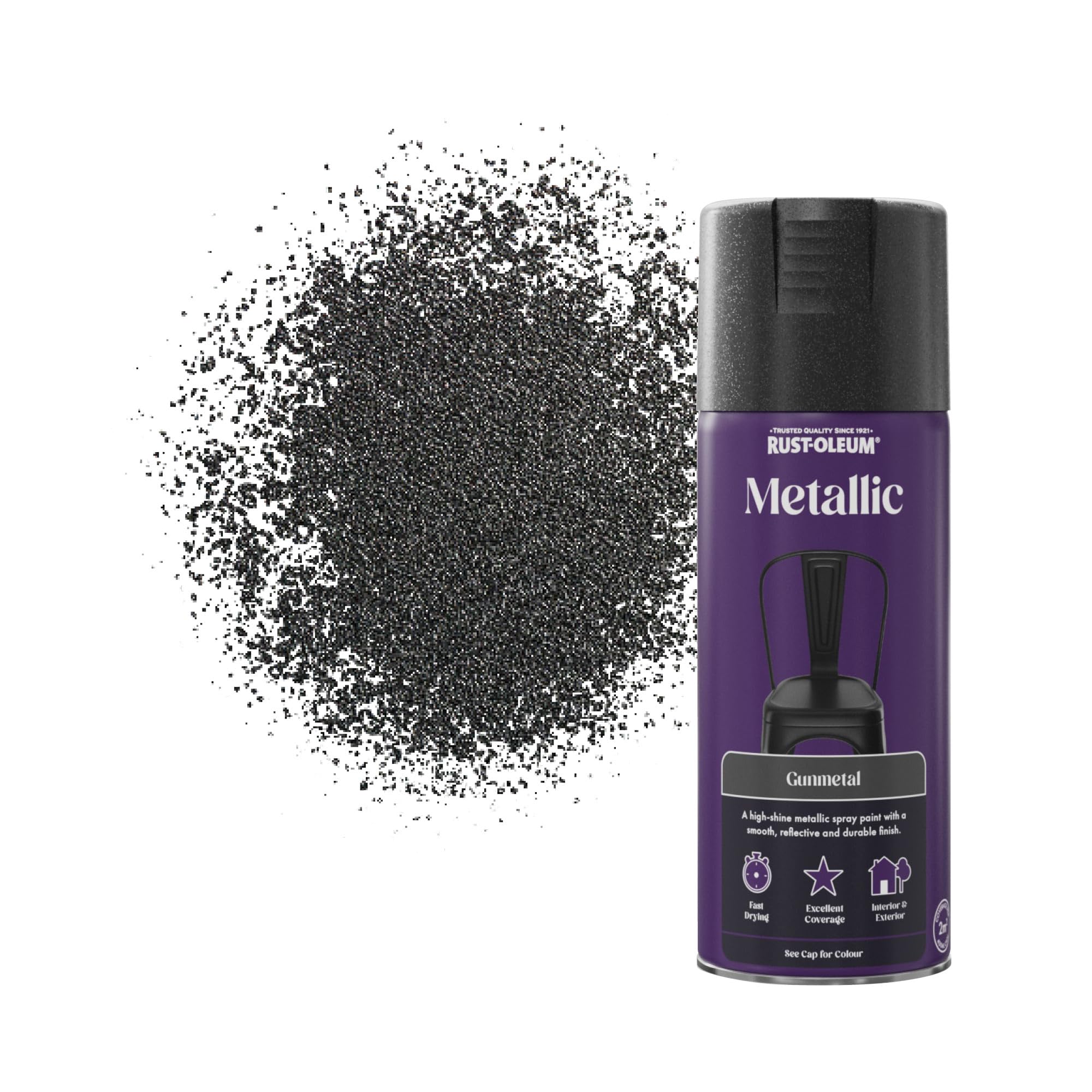 Rust-Oleum 400ml Metallic Spray Paint - Gun Metal