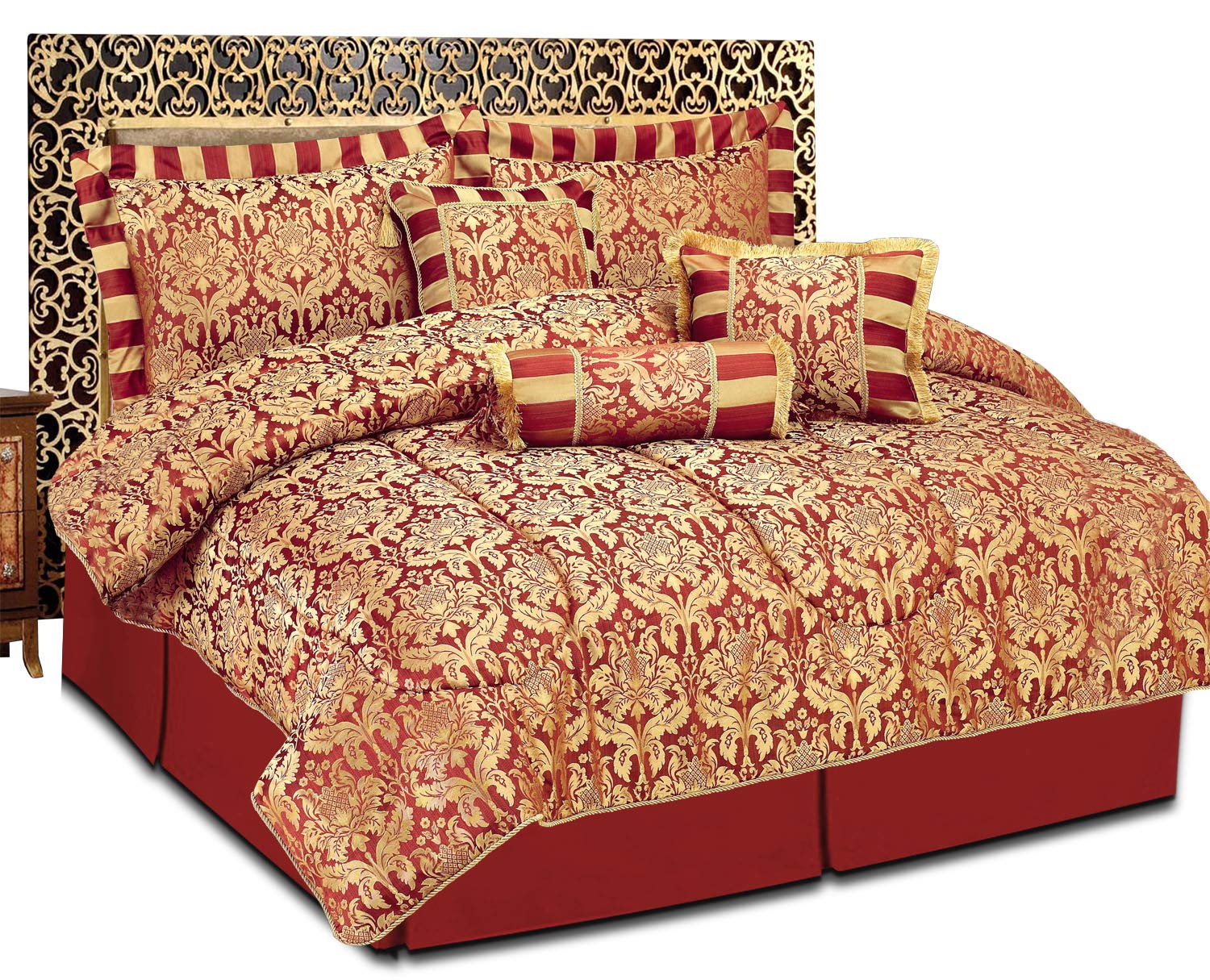 Oxford Homeware New Luxury 7pcs Piece Jacquard Quilted Bedspread