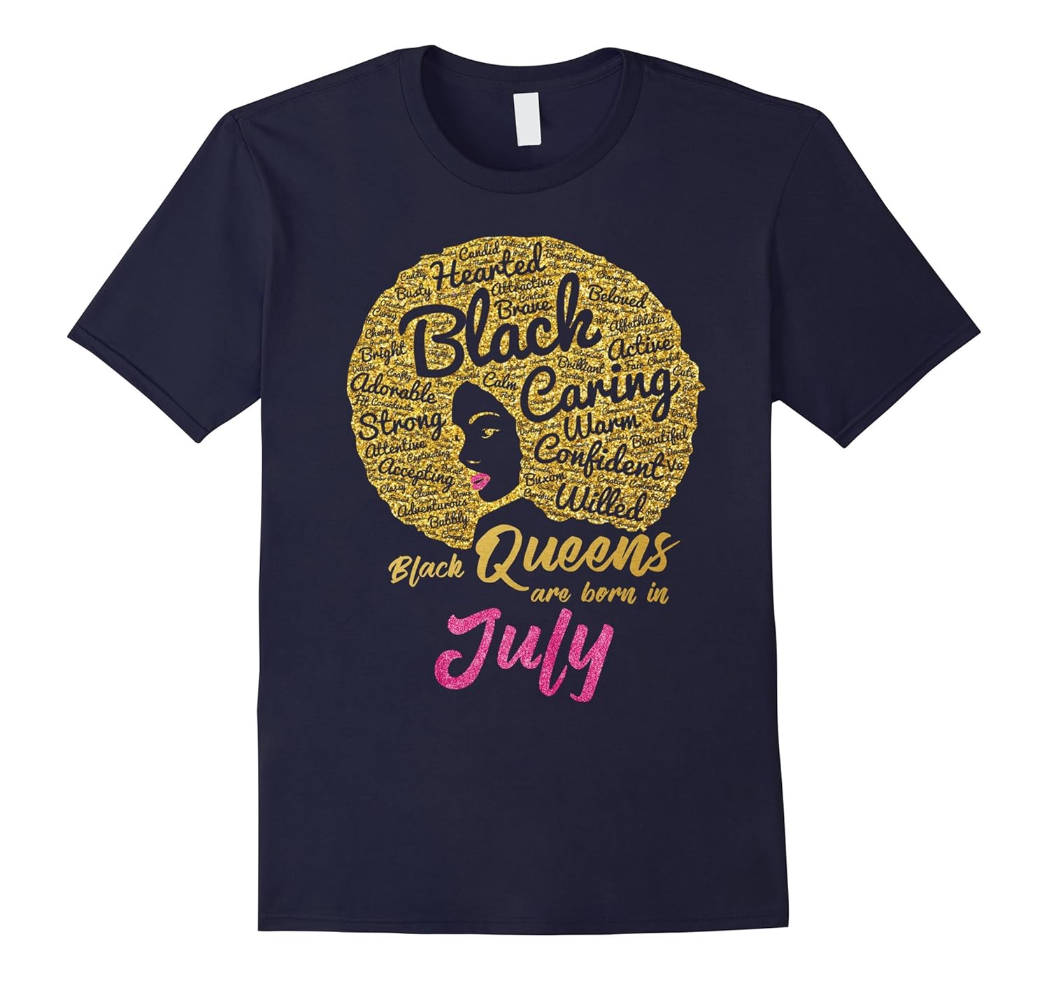 Black Queens Are Born In July Birthday T-Shirt for Women-Rose