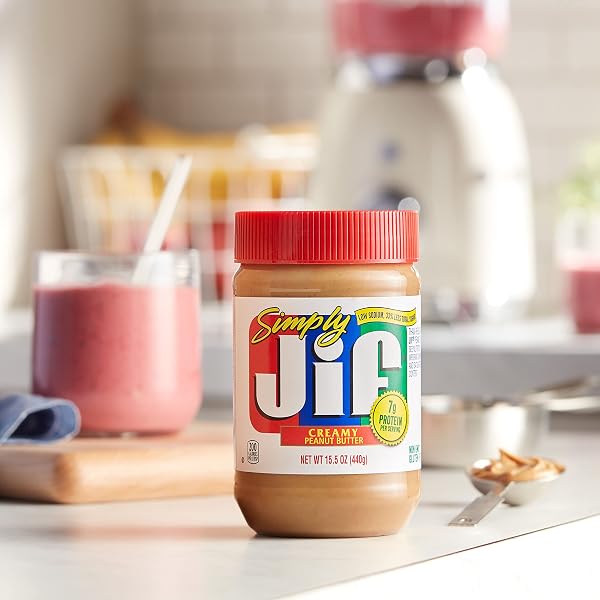 SIMPLY JIF CREAMY PEANUT BUTTER, 15.5 OUNCES (PACK FO 1)