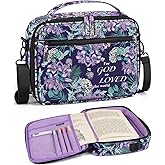 Bible Cover -Vegan Leather Large Bible Cover Case for Women with Shoulder Strap, Christian Gifts for Women