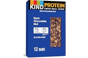 KIND Protein Snack Bar, Dark Chocolate Nut, Healthy Snacks, Gluten Free, 12g Plant Protein, 12 Count