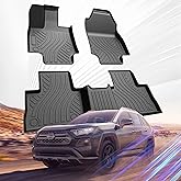 SSESS Floor Mats Fit for Toyota RAV4 2019 2020 2021 2022 2023 2024(Not for Hybrid),Custom Fit TPE All Weather Floor Mats,Front and Rear Row Mats,Automotive Car Floor Liners Set,Black