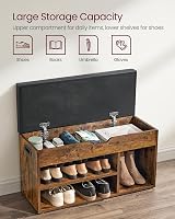 VASAGLE Shoe Bench with Cushion Rustic Brown LHS30BX view 5