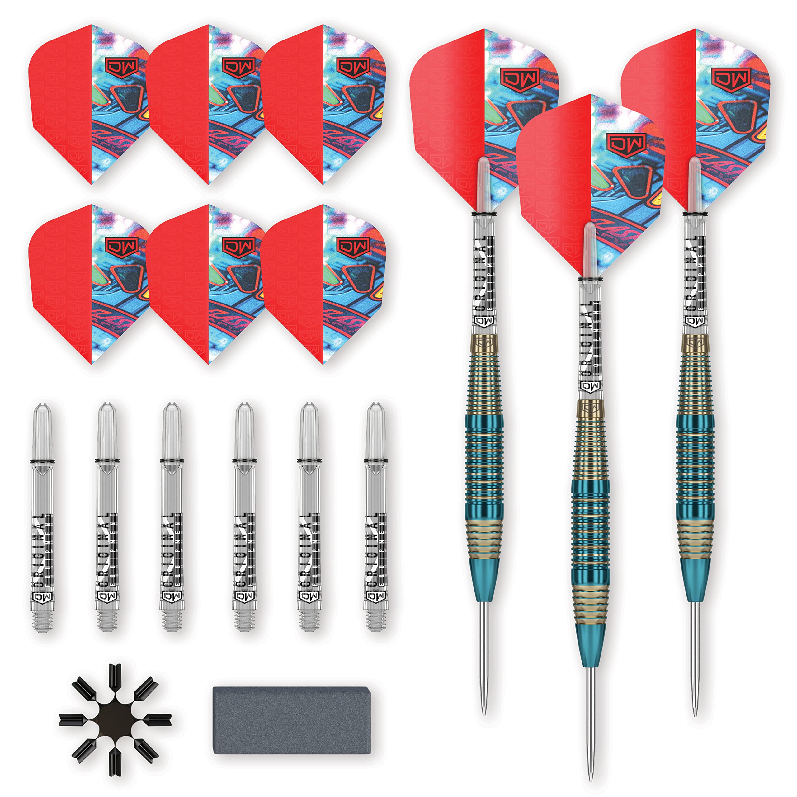 DW Flashback 23g Teal Steel Tip Darts, Precision Balanced, Accurate, and Durable - Perfect for Professional and Recreational Players