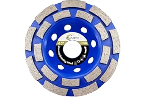 Diamond Concrete Grinding Wheel 4.5"(115mm) - Double Row Cup Grinding Wheel for Polishing and Cleaning Granite Marble Concrete Masonry Artificial Stone for Angle Grinder SANLEETEK