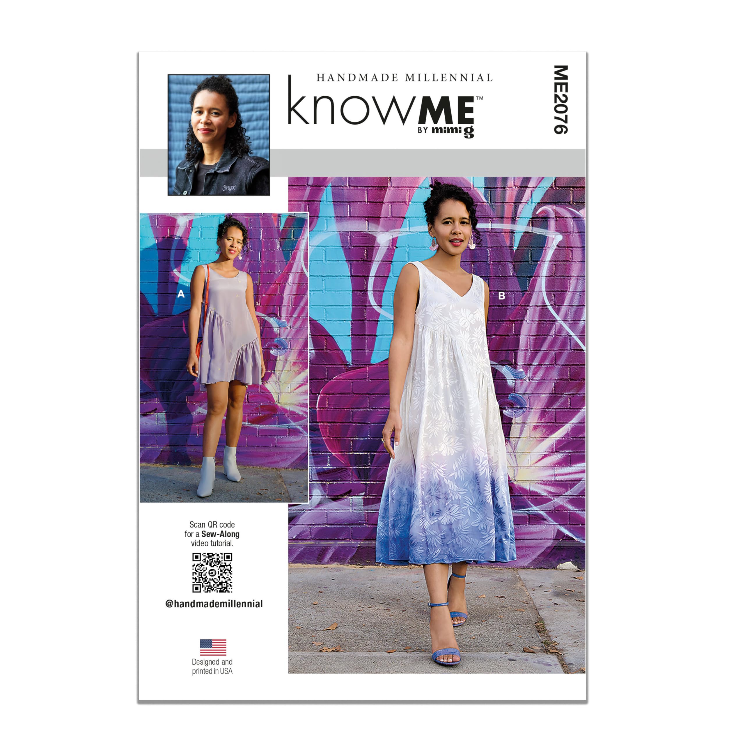 KNOW ME Sewing Pattern ME2076U5 Misses’ Front or Back Reversible Dress in Two Lengths by Handmade Millennial U5 (16-18-20-22-24)