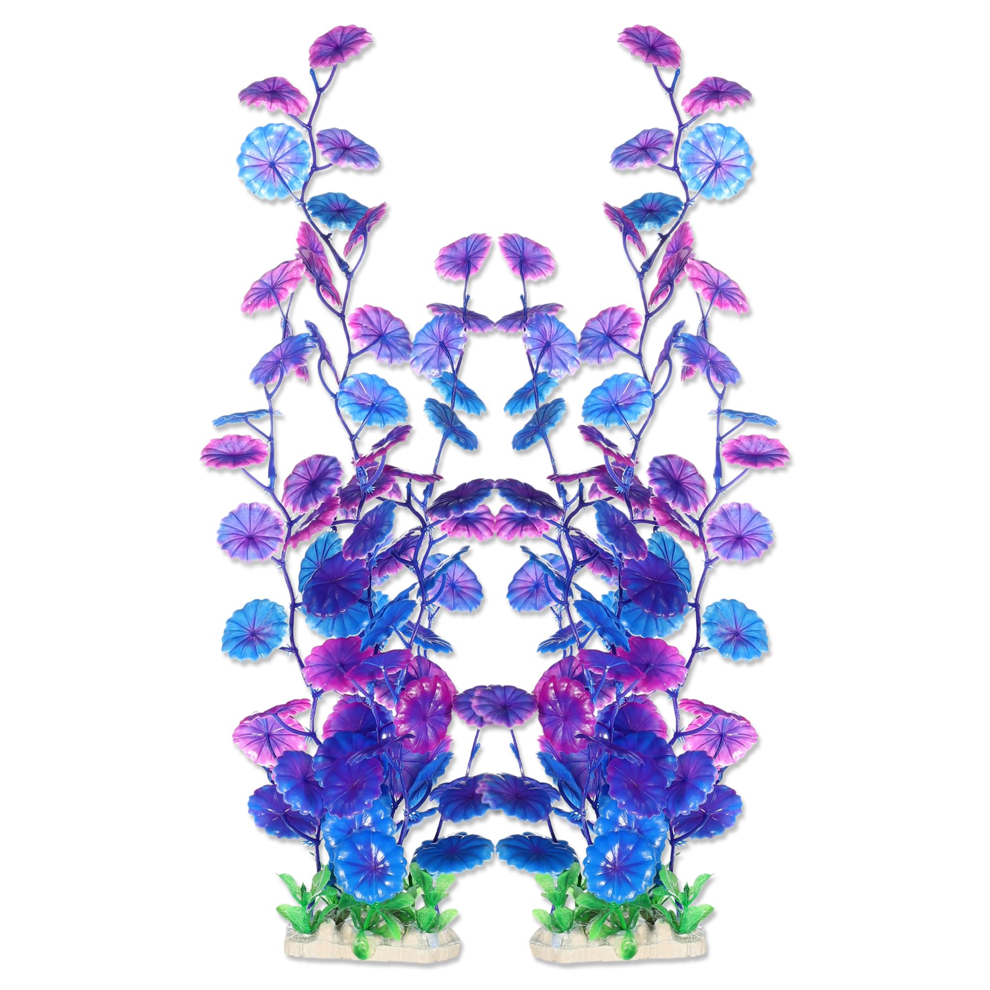CAPASTEC Tall Aquarium Plants, Big Plastic Plants for Fish Tanks Decor, 15.75" Height (Purple, 2pcs)