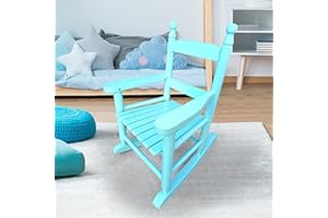 CZCZGX Kids Rocking Chair, Toddler Rocking Chair, Children’s Rocking Chair Porch Rocker Chair with Classic Rocker and Hardwood Construction, for Nursery, Indoor, Outdoor, Living Rooms, Bedrooms (Blue)