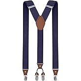 trilece Mens Suspenders Solid Straight Clip Adjustable Y Back Costume Wedding Prom Tuxedo Dress Suspenders