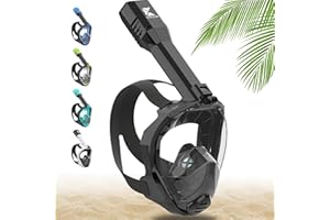 Khroom Full Face Snorkel Mask for Adults | New Valve Tech for Easy Breathing | 3X Larger Air Intake | Leak-Proof & Anti-Fog | Premium Snorkel Gear | Scuba Mask with Action Cam Mount