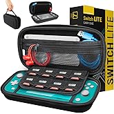 Orzly Carry Case for Nintendo Switch Lite - Portable Travel Carry Case with storage for Switch Lite Games & Accessories [Solid Black]