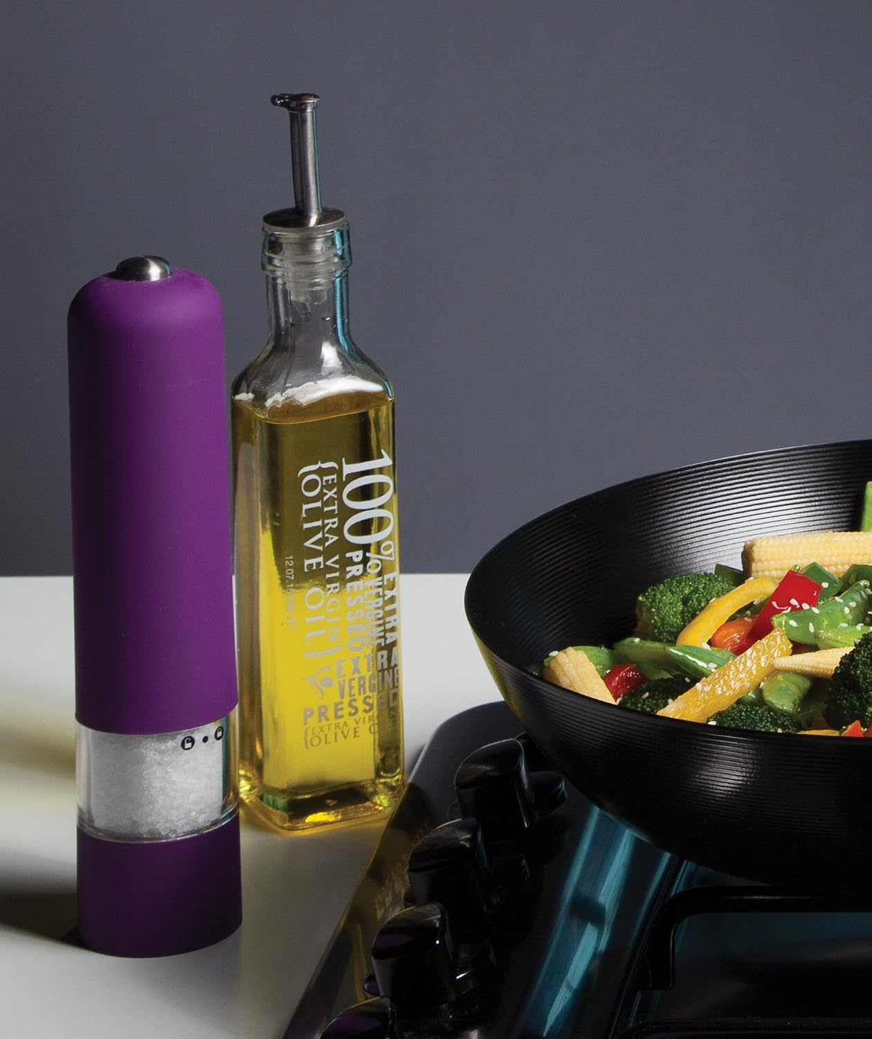 KitchenCraft Printed Glass Vinegar/Olive Oil Bottle with Drizzler Spout, 27 ml, Transparent, Clear, 270 ml - Image 4