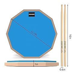 Drum Practice Pad, 12-Inch Silent Drum Pad Set with