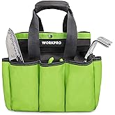 WORKPRO Garden Tool Bag, 8 Pockets Gardening Bag, Heavy Duty Oxford Garden Tote Caddy (Tools NOT Included), 12" x 12" x 6"