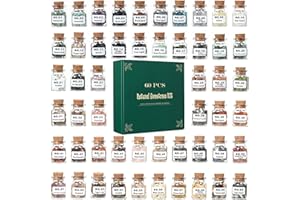 GLIDLION 60 PCS Natural Different Crystals and Healing Stones,Mini Gemstone Bottles Chip Chakra Healing Crystals for Witchcraft, Wicca Gemstones Set with Guide,Crystal Grid and Labels