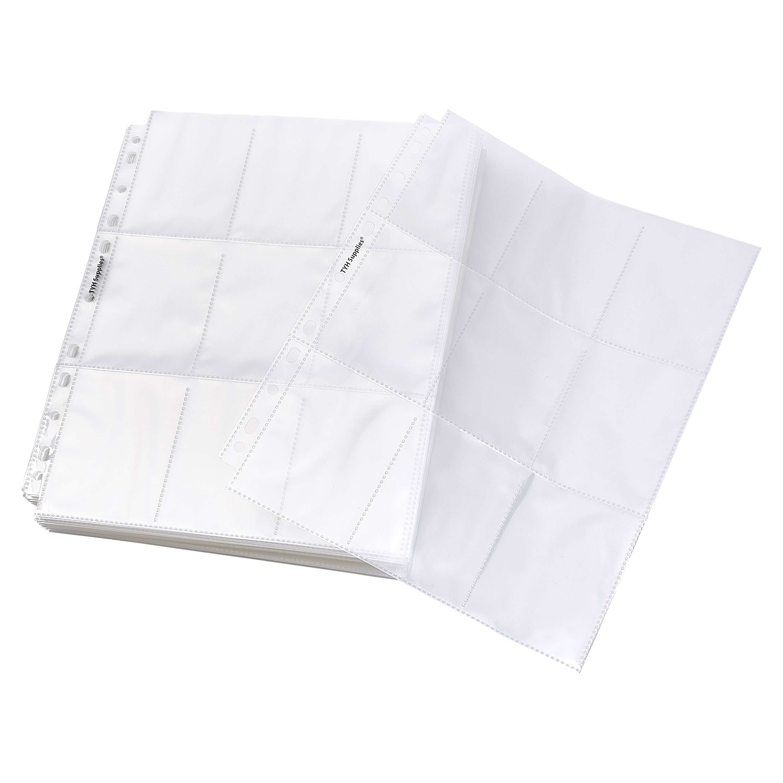 1800 Card Album Binder Plastic Protector Sleeves 18 Pocket 100 Sheets