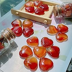 20 PCS Natural Heart Healing Crystals Red Carnelian