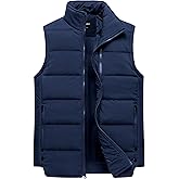 Chrisuno Men's Puffer Vest Casual Stand Collar Quilted Waistcoat Outdoor Padded Ski Vest