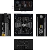 Cooler Master MWE Gold 1050 V2 ATX 3.1 Fully Modular PSU UK view 3