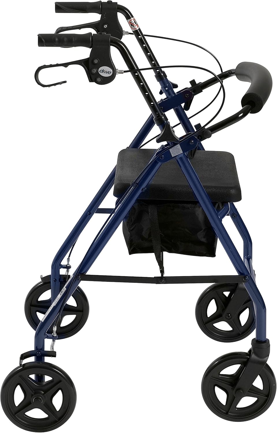 Drive Medical Rollator Walker with Fold Up and Removable Back Support and Padded Seat, Blue: Health & Personal Care