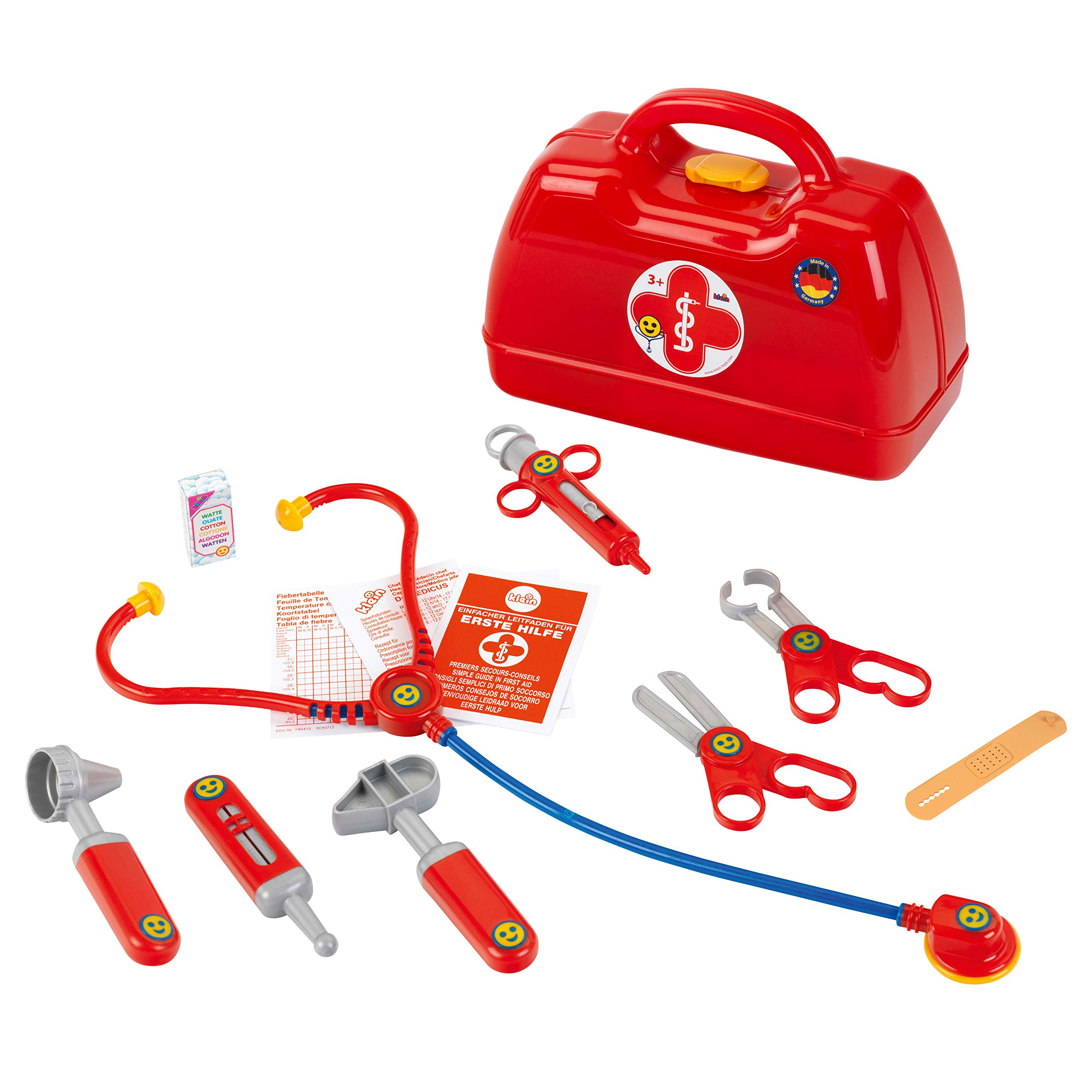 Theo Klein 4457 Doctor's Case I With stethoscope, thermometer, syringe and much more I Robust case with sturdy handle I Toy for children aged 3 years and up