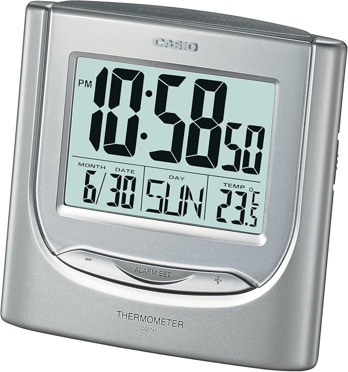 Casio Auto Calendar Thermometer Digital Travel Alarm Clock