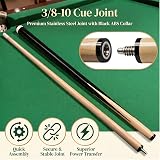 Genubi Industry Pool Cue Sticks 58 Inch Set of 2 Hardwood 2-Piece Billiards Cue view 3