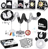 Joyreal Spiral Pram Toys Black and White High Contrast Newborn Toy Set view 1