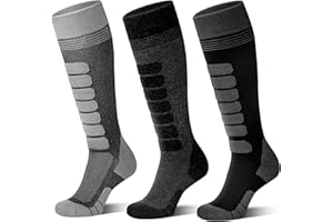 KEECOW Merino Wool Ski Socks for Men & Women Multipairs, Thermal Warm Winter Snowboard Hunting Outdoor - Knee-high