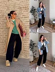 Xiaoxuemeng Womens Baggy Wide Leg Pants Casual