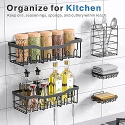 EUDELE Adhesive Shower Caddy, 5 Pack Rustproof
