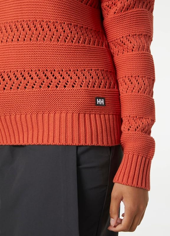 W Pier Maglia Pointelle Maglione, Terracotta, L Donna