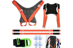 KOAKOMI Moving Straps, 2-Person Adjustable Shoulder Moving Lifting Straps and 1-Person Handle Lifting System, Safety Easily for Moving Furniture, Appliances, Mattresses Heavy Objects up to 880lbs