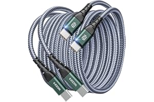 USB C to USB C Cable (6.6ft 100W, 2-Pack), Type C Cable Fast Charge USB C Cable for Samsung S23+/S22/S21 Ultra,Pixel,iPhone 1