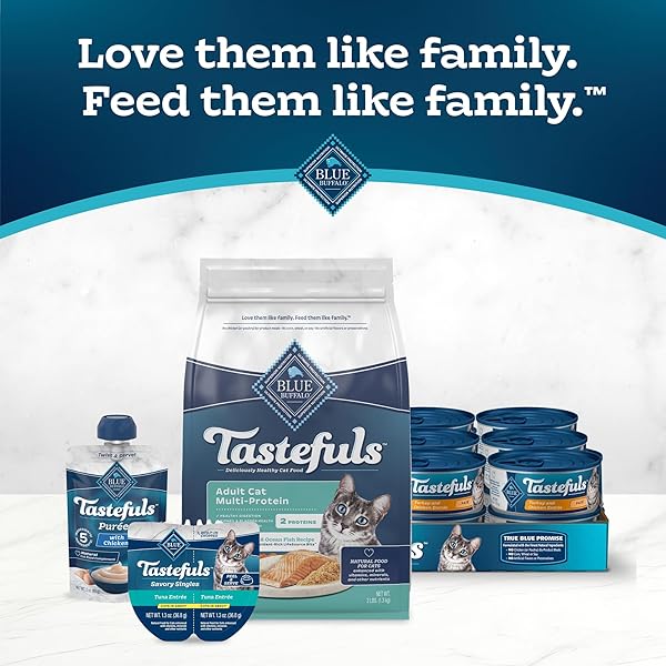BLUE BUFFALO TASTEFULS ADULT CAT DRY FOOD, MULTI-PROTEIN SALMON & OCEAN FISH RECIPE, 7-LB. BAG