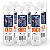 Aquaboon 5 Micron 10 x 2.5 Sediment Filter - Whole House Water Filter Replacement Compatible with Well Water Filters - P5, AP110, WHKF-GD05, 6 Pack