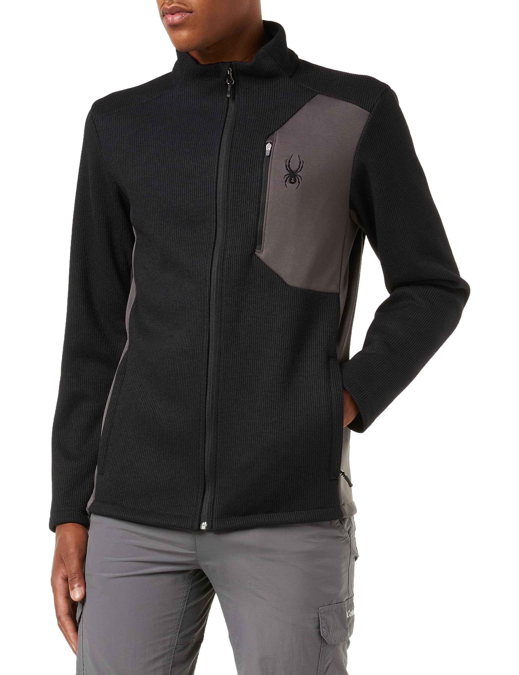 Spyder Mens Bandit Hybrid Full Zip Jacket, Black, L Image