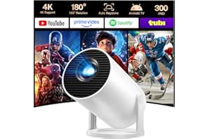 LYNCAST Mini Projector Portable Small Projecteur Portatif [Built-in Apps & 2026 Upgraded] Smart Movie Projector with WiFi 6 a