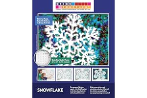 STICKTOGETHER Snowflake Mosaic Sticker Art Kit for Kids and Adults, Large Sticker by Number/Letter Poster 36" x 40" with 3,996 Stickers, Paint by Stickers Puzzle for School, Classroom, Home, Christmas